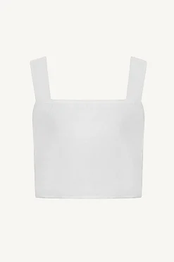 Vitamin A Tallows Linen Crop Top White EcoLinen