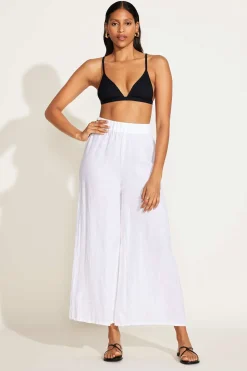 Vitamin A Tallows Linen Wide Leg Pant White EcoLinen
