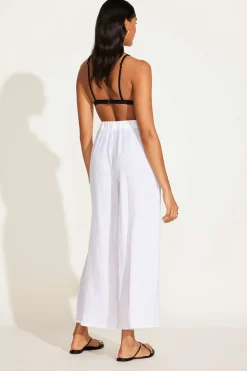 Vitamin A Tallows Linen Wide Leg Pant White EcoLinen