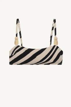 Vitamin A Terra Bralette Top Sandbar Stripe Crepe Texture