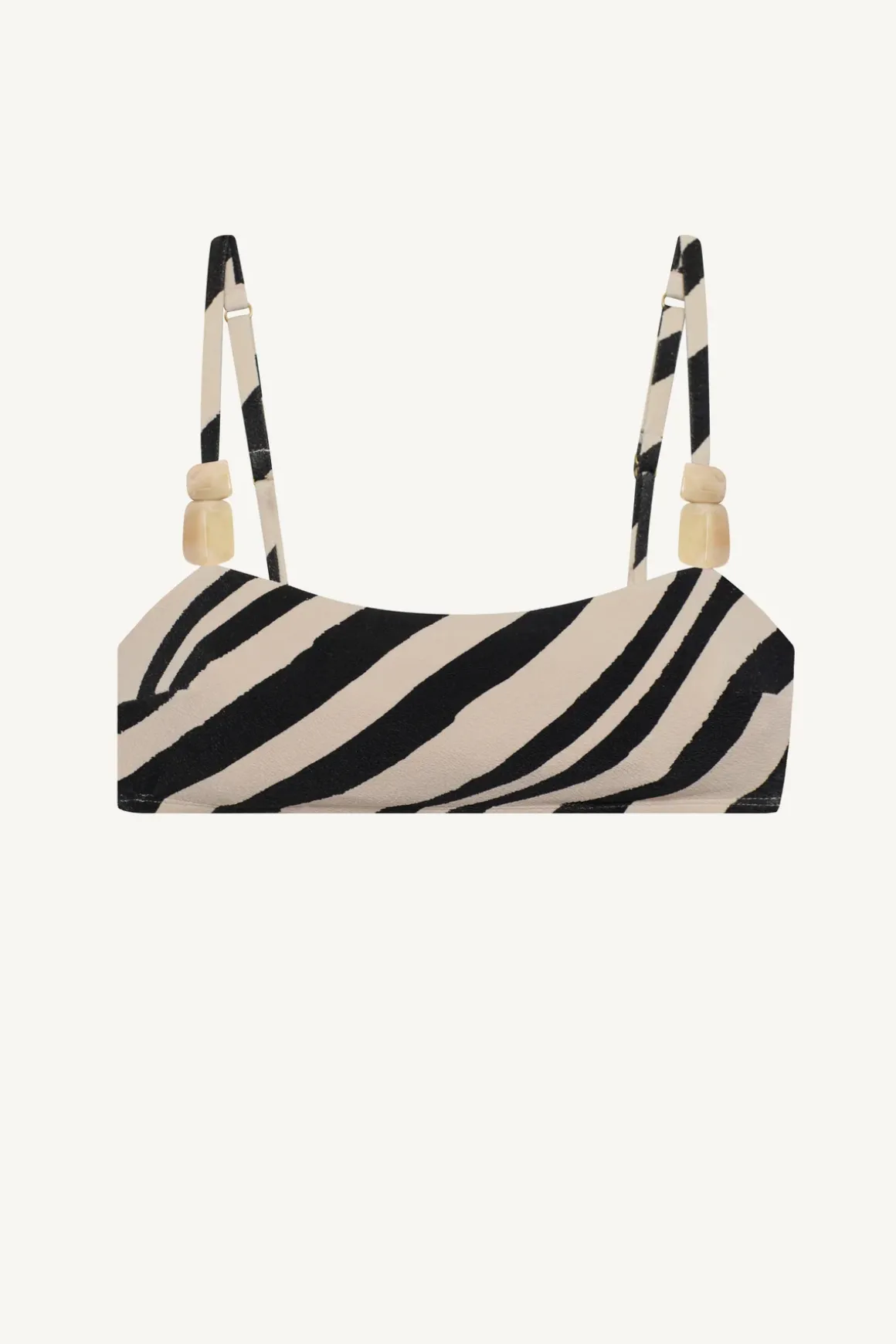 Vitamin A Terra Bralette Top Sandbar Stripe Crepe Texture