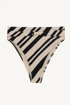 Vitamin A Terra High Waist Bottom Sandbar Stripe Crepe Texture