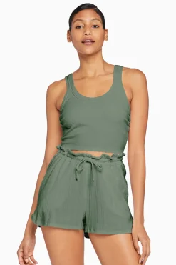 Vitamin A Thalia Organic Rib Shorts Agave Organic Rib