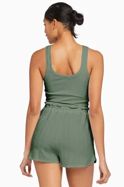 Vitamin A Thalia Organic Rib Shorts Agave Organic Rib