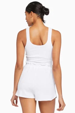 Vitamin A Thalia Organic Rib Shorts White Organic Rib