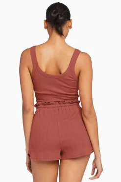 Vitamin A Thalia Organic Rib Shorts Copper Organic Rib