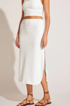 Vitamin A Thalia Skirt White Organic Rib