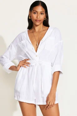 Vitamin A The Getaway Romper White EcoLinen