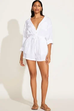 Vitamin A The Getaway Romper White EcoLinen