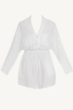 Vitamin A The Getaway Romper White EcoLinen