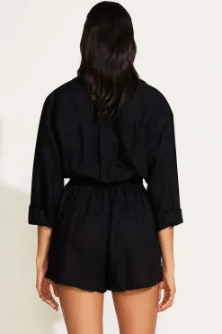 Vitamin A The Getaway Romper Black EcoLinen