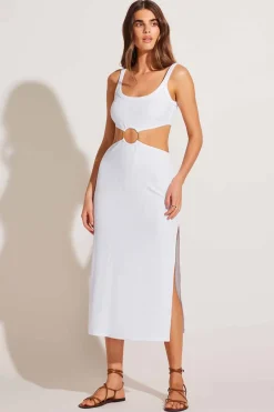 Vitamin A The Icon Cutout Dress White Organic Rib