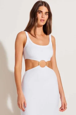 Vitamin A The Icon Cutout Dress White Organic Rib